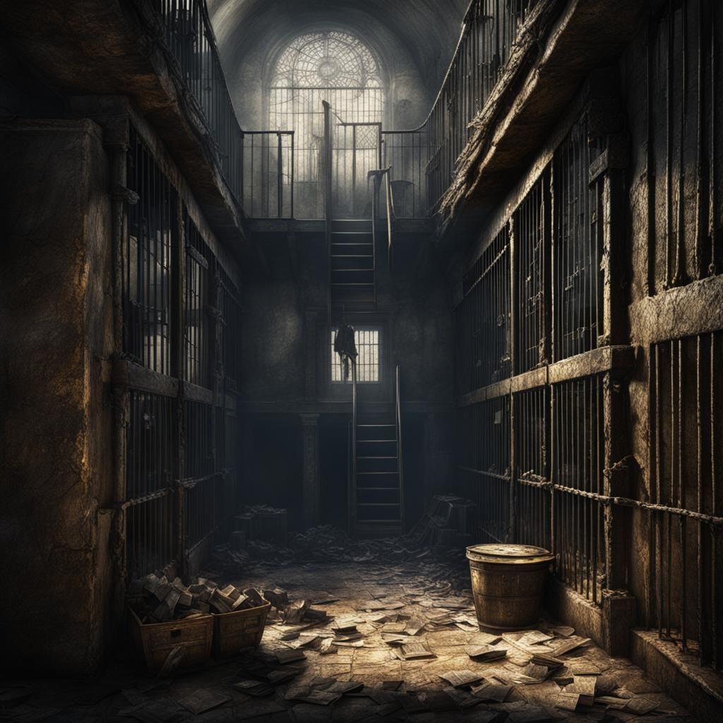 Detailed Baroque Prison Cell: Gritty and Realistic
