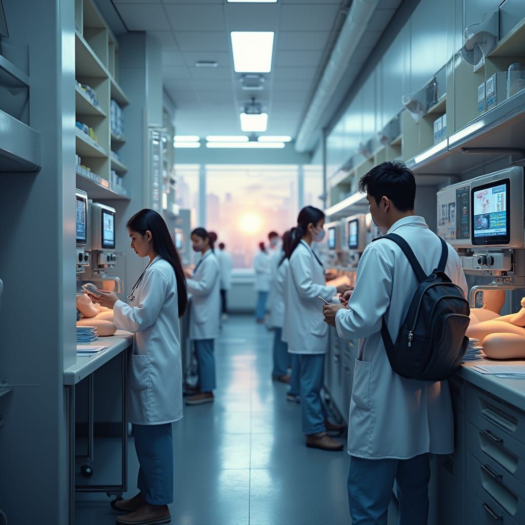 Medical Students in Clinical Setting: Hyperrealistic Medical...