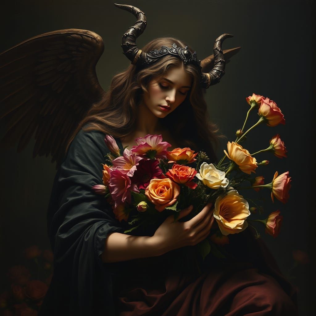 Astarte with Flowers of Evil in Baroque Style