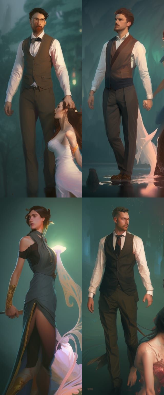 Romantic Couple in Hyperdetailed Digital Art