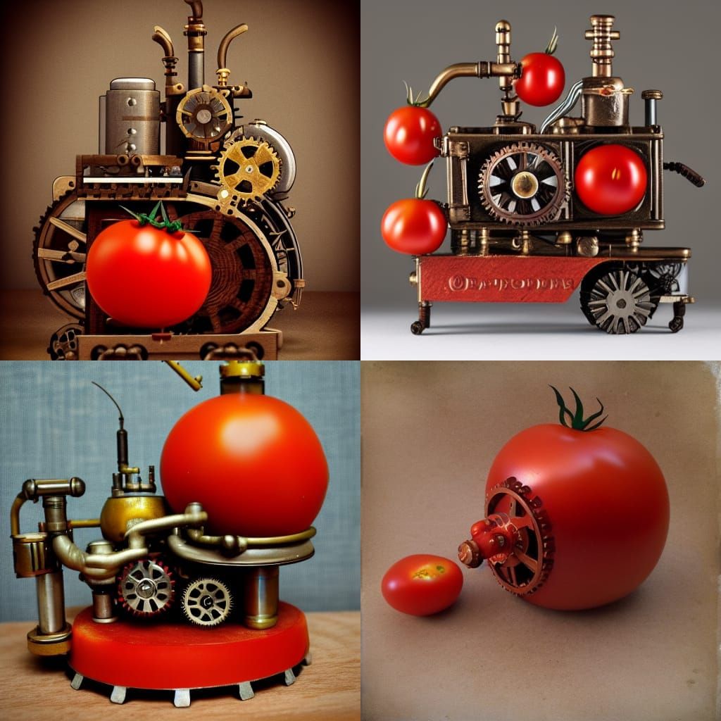 Steampunk Tomato Engine: A Fusion of Nature and Machine
