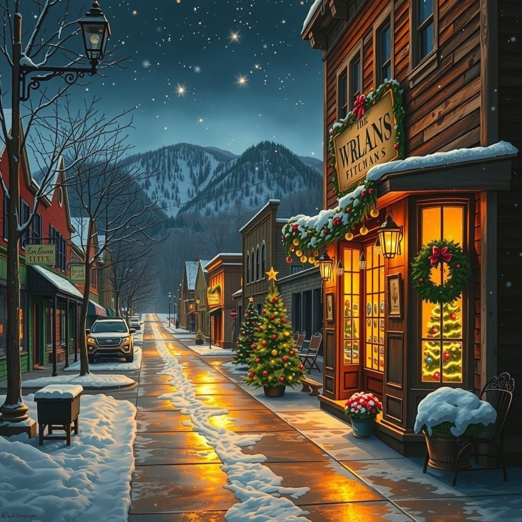 Winter Wonderland Smoky Mountain Christmas Scene