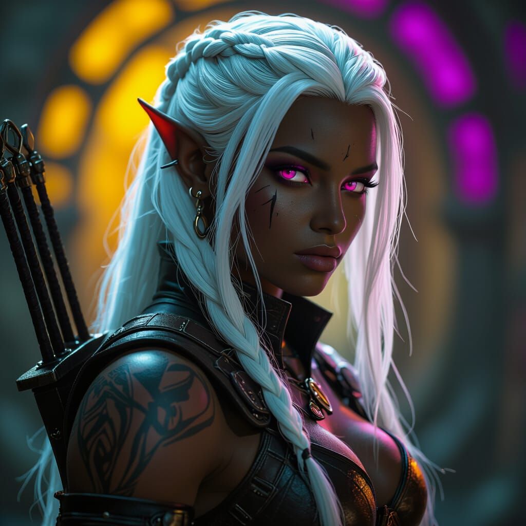 Fantasy Elf Portrait in Dark Cinematic Style