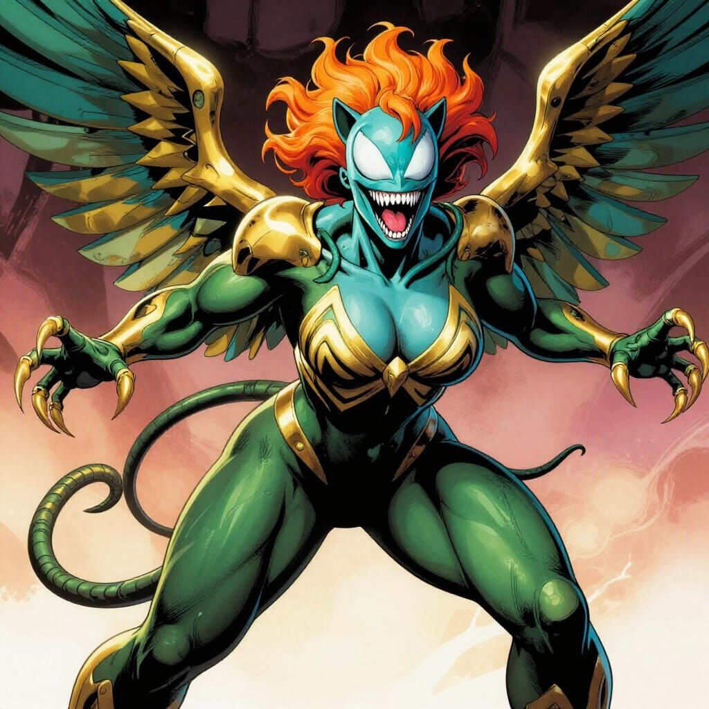 Resonance Marvel Symbiote with Teal, Green, and Gold Accents