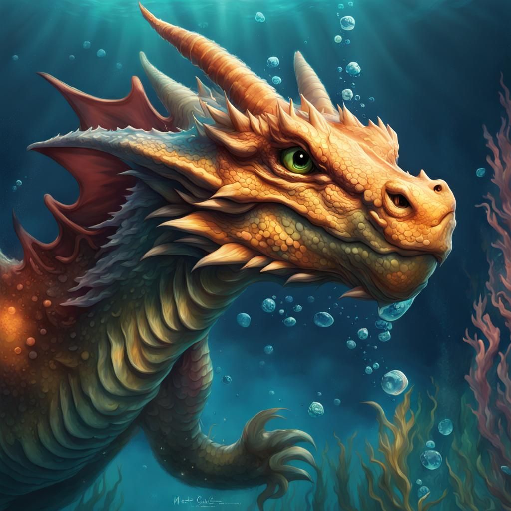 Underwater Dragon Splash Art: Detailed Concept