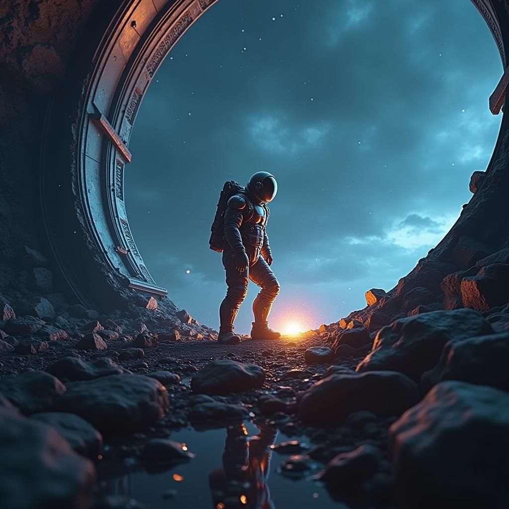 Futuristic Spaceman in Mech Suit