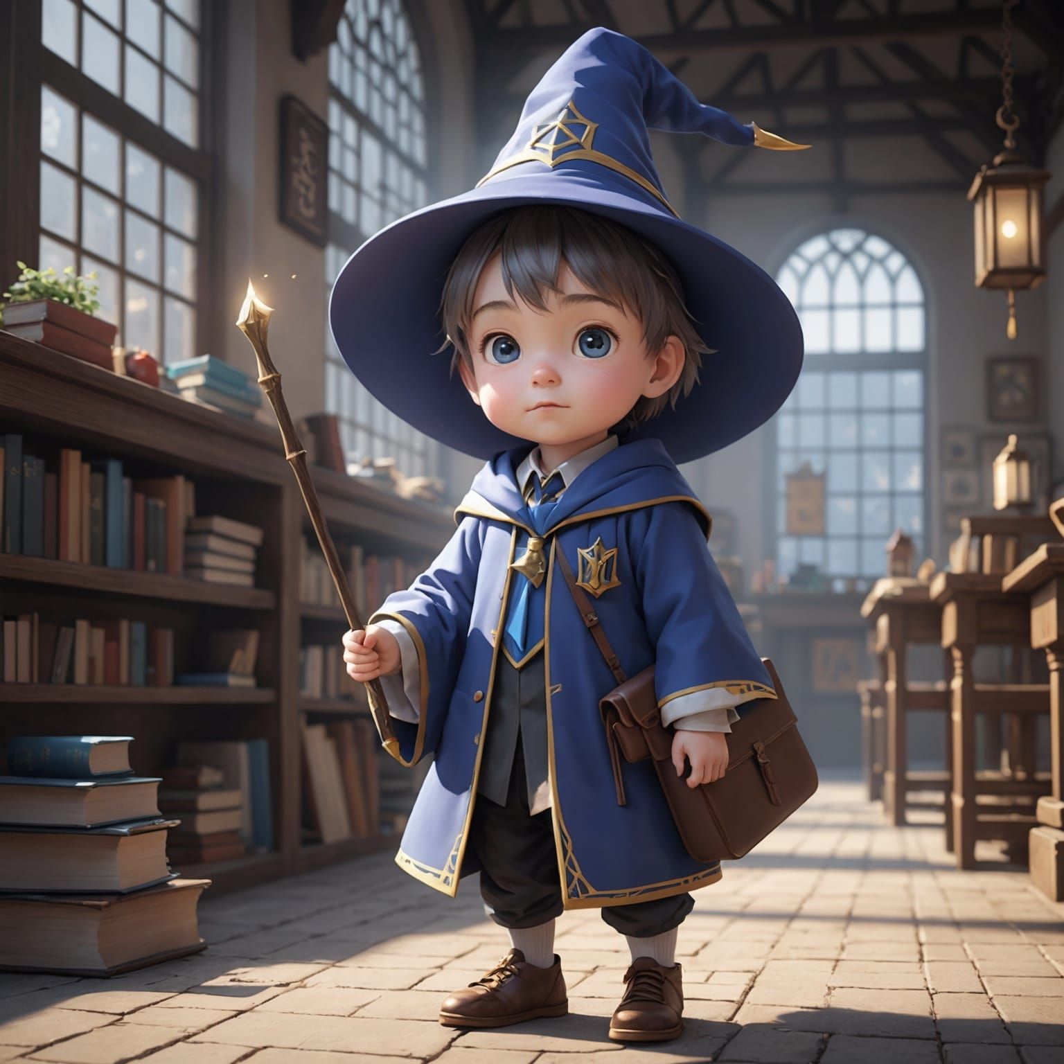 Baby Wizard's First Day: 3D Anime Art