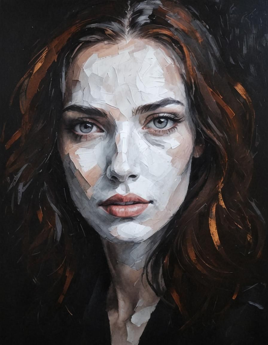 Charcoal Portrait of a Young Woman in Expressive Style