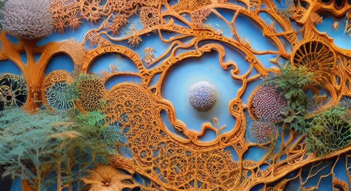 Surreal Simulation: Gravity-Defying Life in Rich Colors