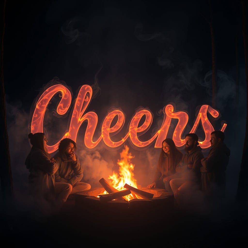 Cozy Bonfire Gathering in Mystical Forest Scene