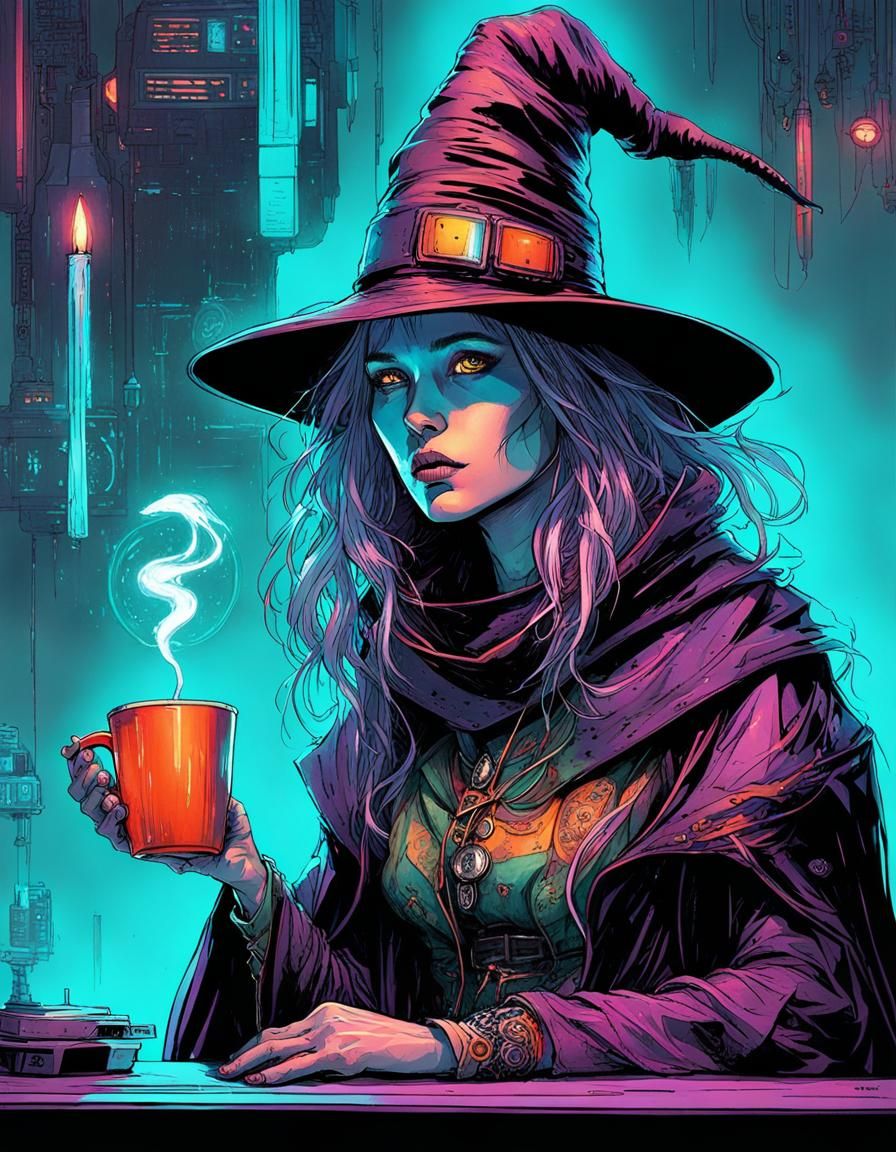 Retro-Futuristic Witch in Sci-Fi Hospital