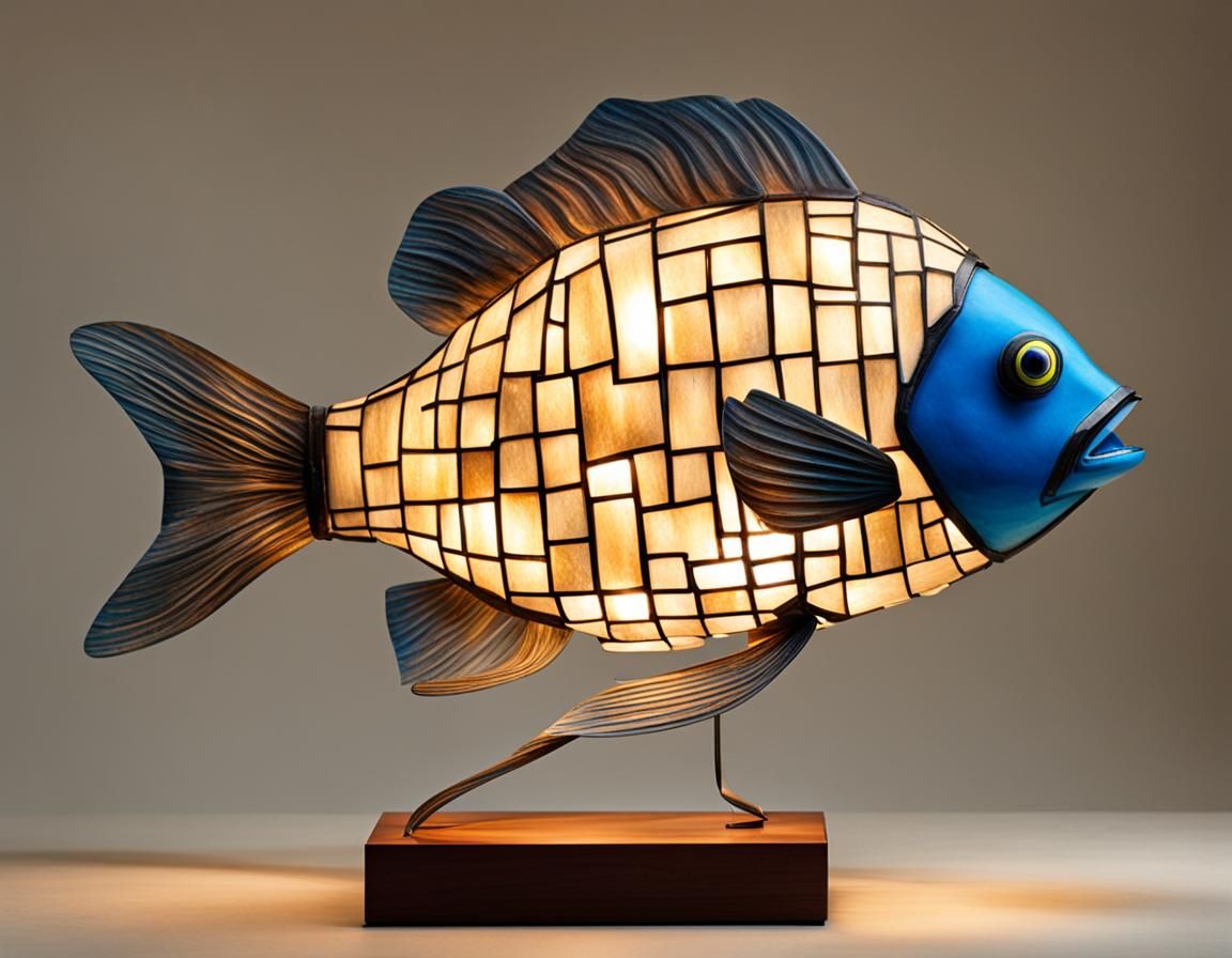 Surreal Fish Lamp Hybrid Creation