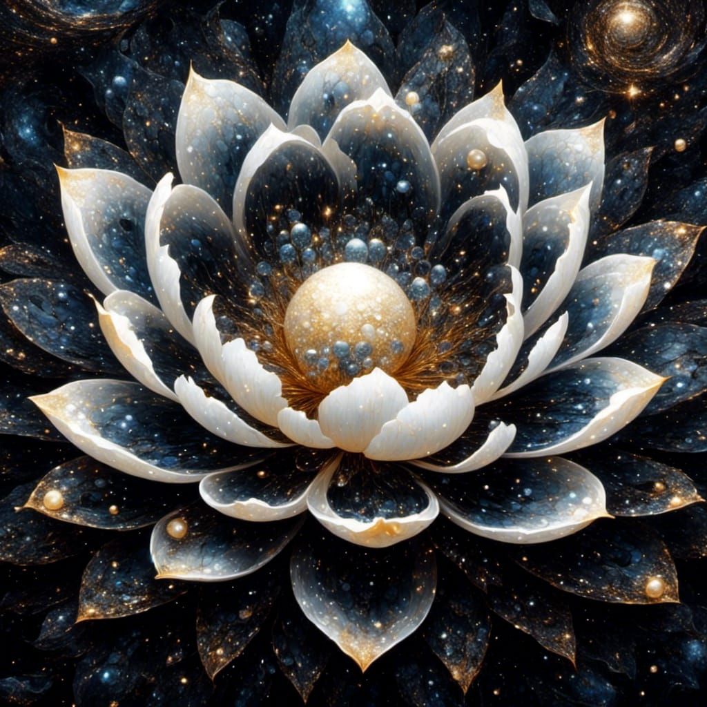 White Pearl in Black Lotus Galaxy