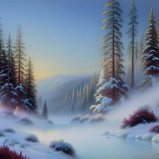 Ethereal Winter Day in Luminist Style