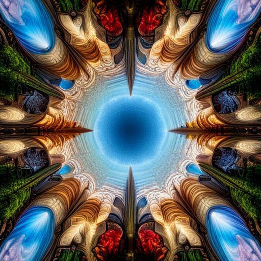 Mesmerizing Kaleidoscope Effect with Rainbows and Water