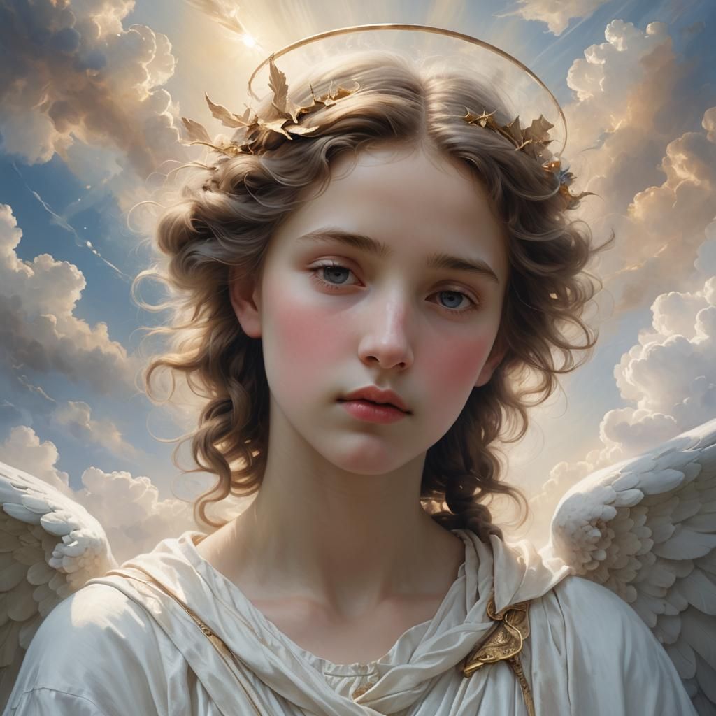 Angelic Cloud Portrait in Dreamlike Digital Art