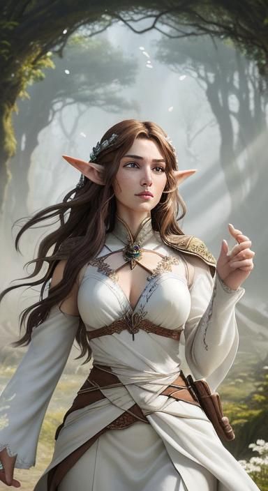 Half-Elf Healer in Blood-Stained White Attire