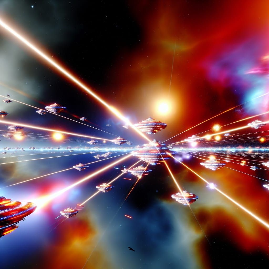 Epic Spaceship Battle Under a Thousand Suns