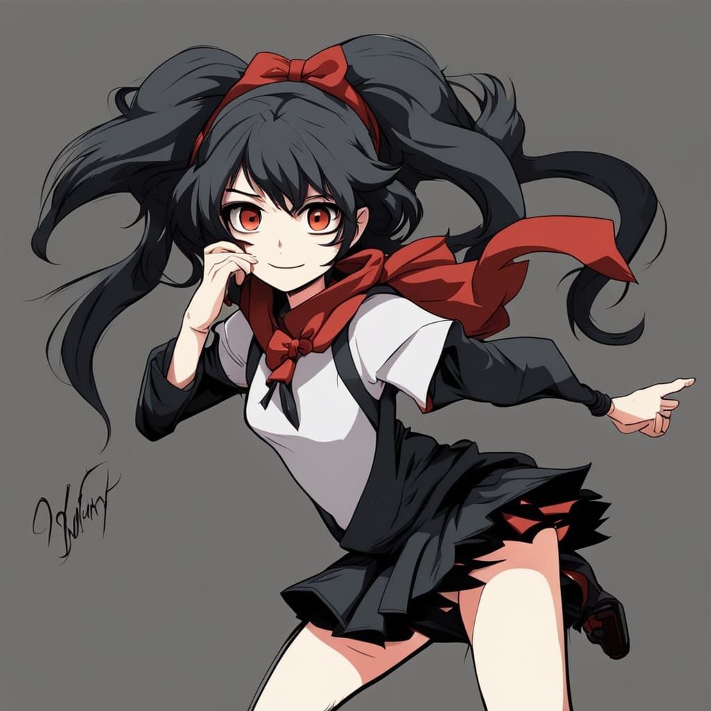 Anime Girl in Dynamic Pose, Maintaining Original Style and C...