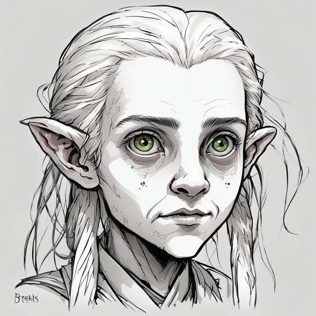 Halfling Necromancer Portrait in Dark Fantasy Style