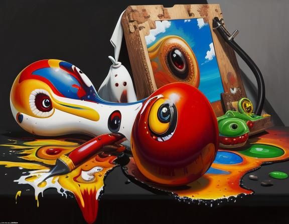 Surreal Matte Oil Painting: A Vibrant Dreamscape