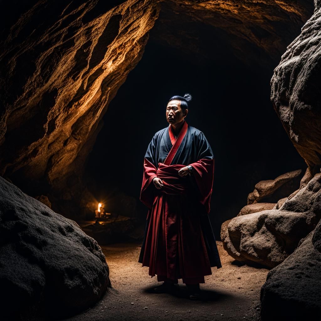 Hyperrealistic Otakemaru Guards His Cave Entrance