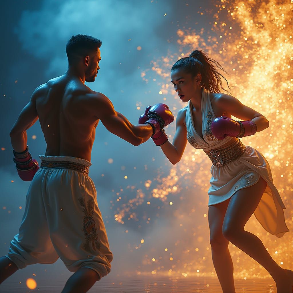 Futuristic Female Boxer Delivers Crushing Blow in High-Octan...
