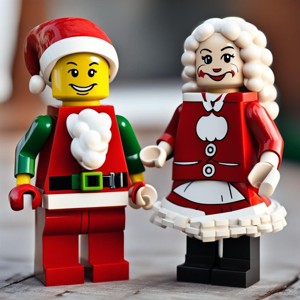 Lego Mr. and Mrs. Santa Claus Holiday Scene