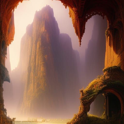 Golden Bridge to Paradise: Digital Matte Painting