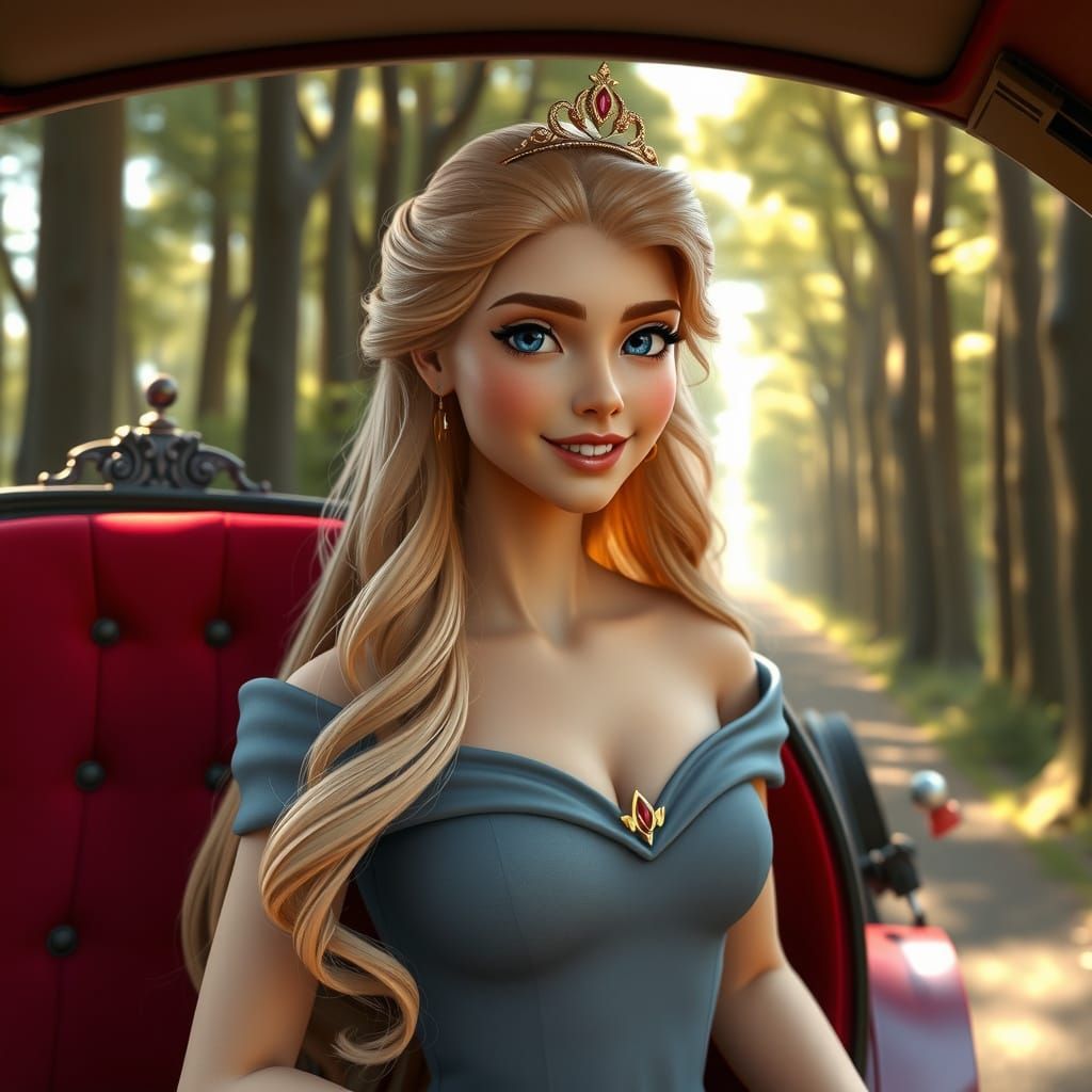 Disney Princess Aurora in Forest Carriage