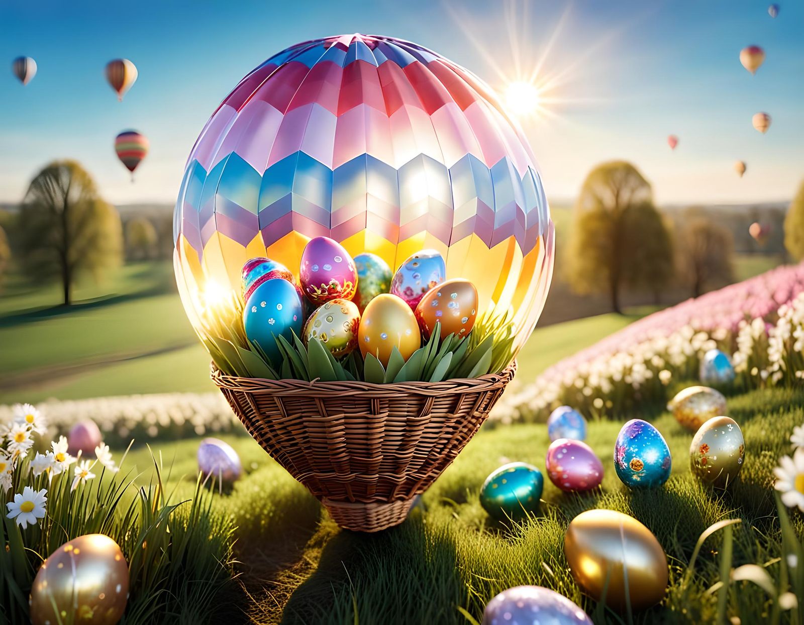 Children's Easter Egg Hunt with Crystal Sun and Balloon