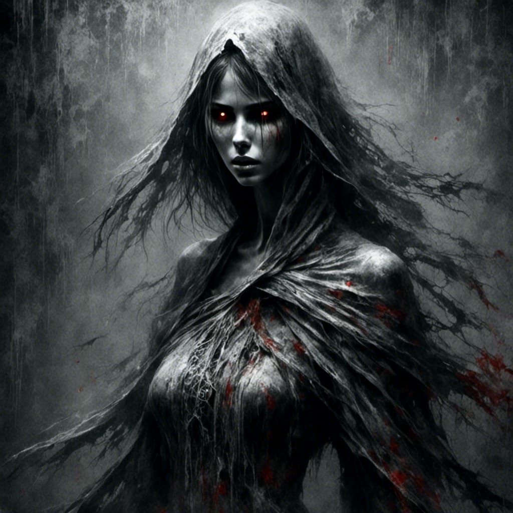 Ethereal Marble Ghostly Figure