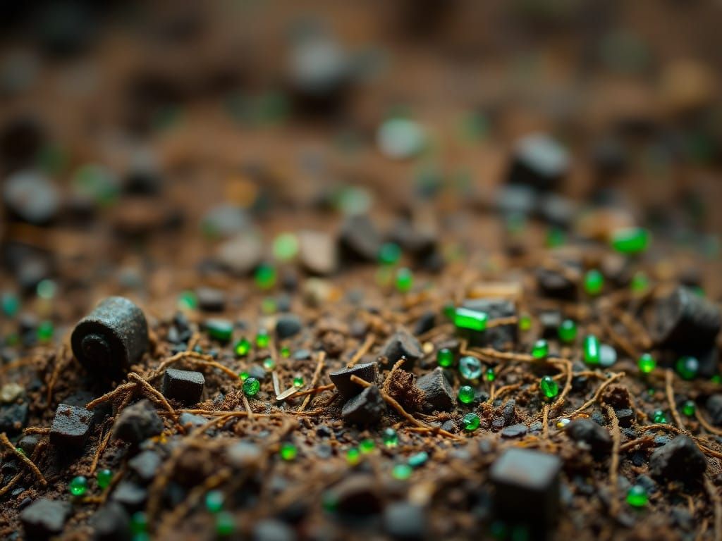 Intertwined Soil Forms in Vibrant Brown and Green