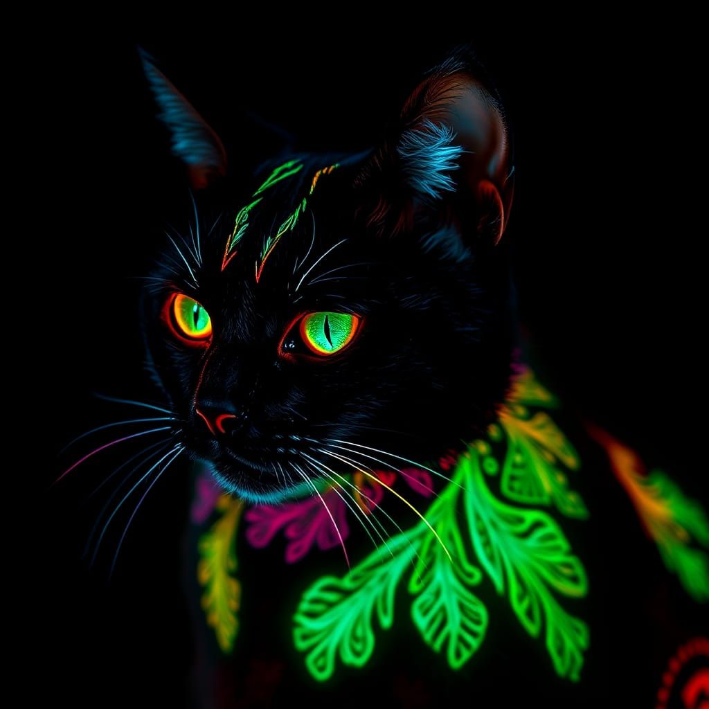Fluorescent Batik Cat