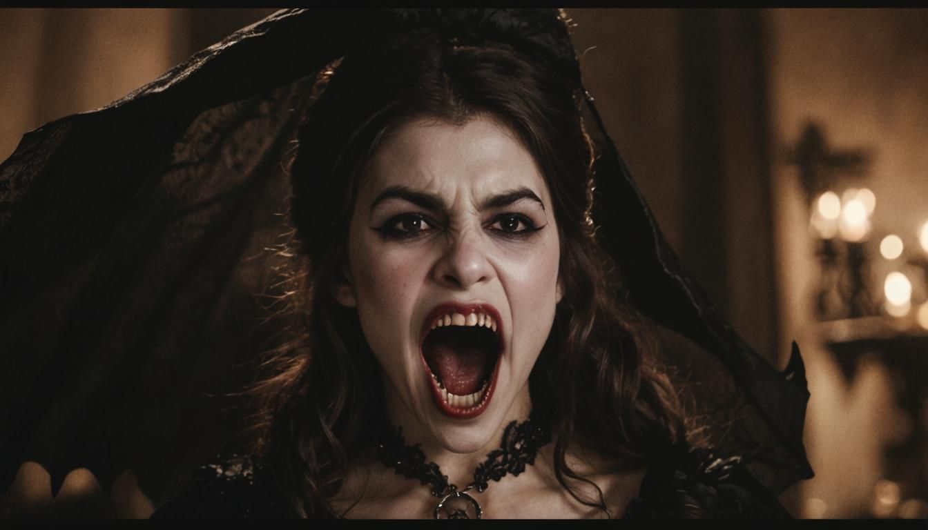 Vampire Portrait in Gothic Romanticism Style