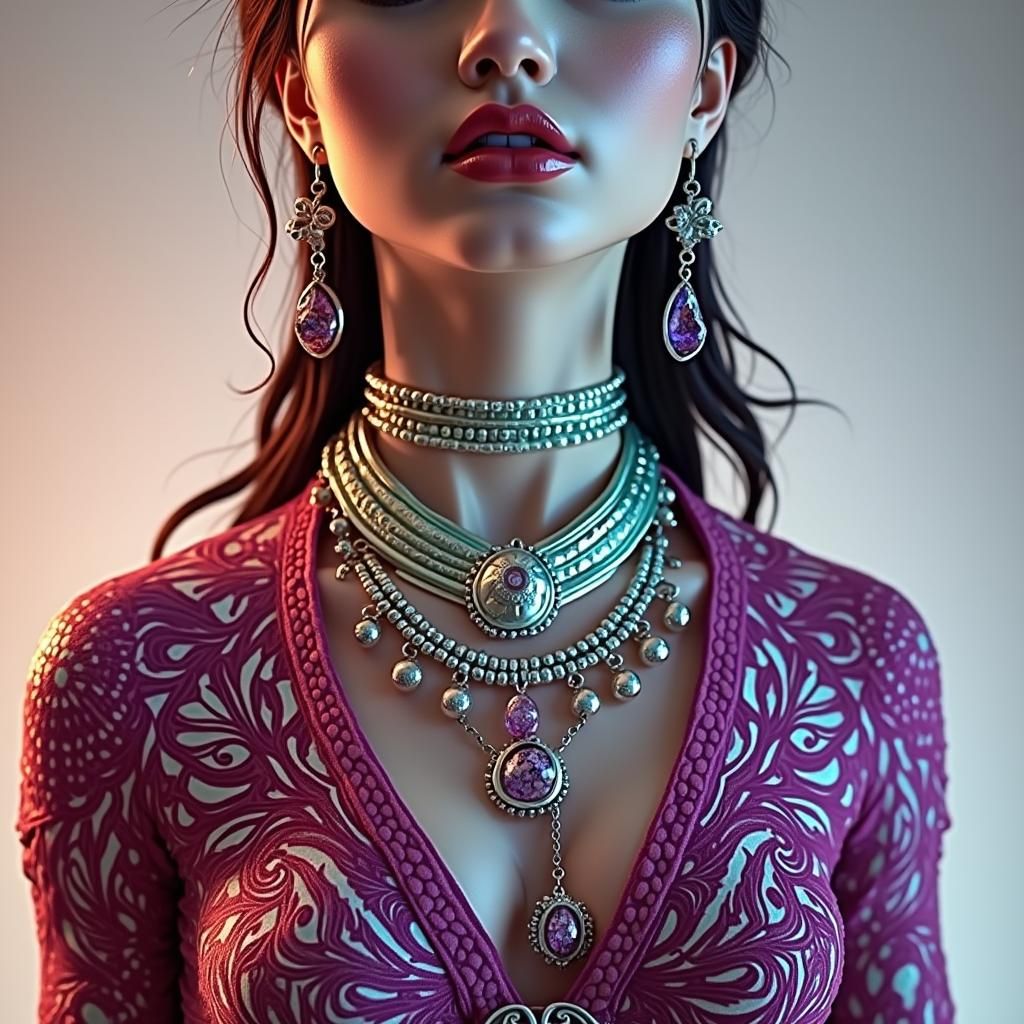 Glowing Glass Jewelry Box in Stained Glass Style