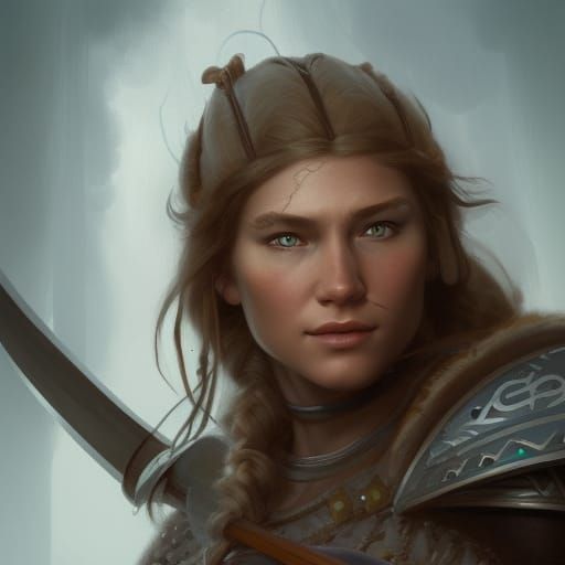 Detailed Viking Warrior Portrait in 8-Bit Pixel Art