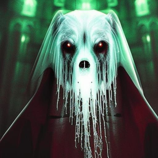Horror Ghost Dog in Gothic Digital Art