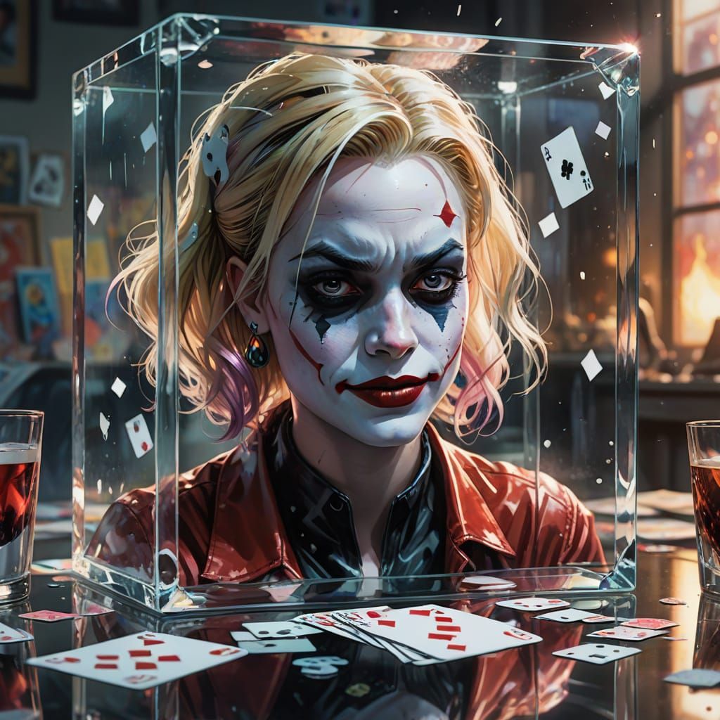 Harley Quinn Trapped in Crystal Cube