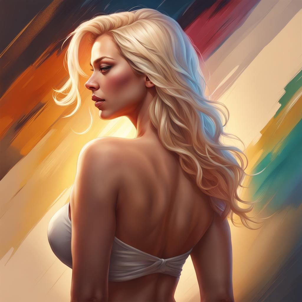 Hyperrealistic Portrait of a Curvy Blonde Woman