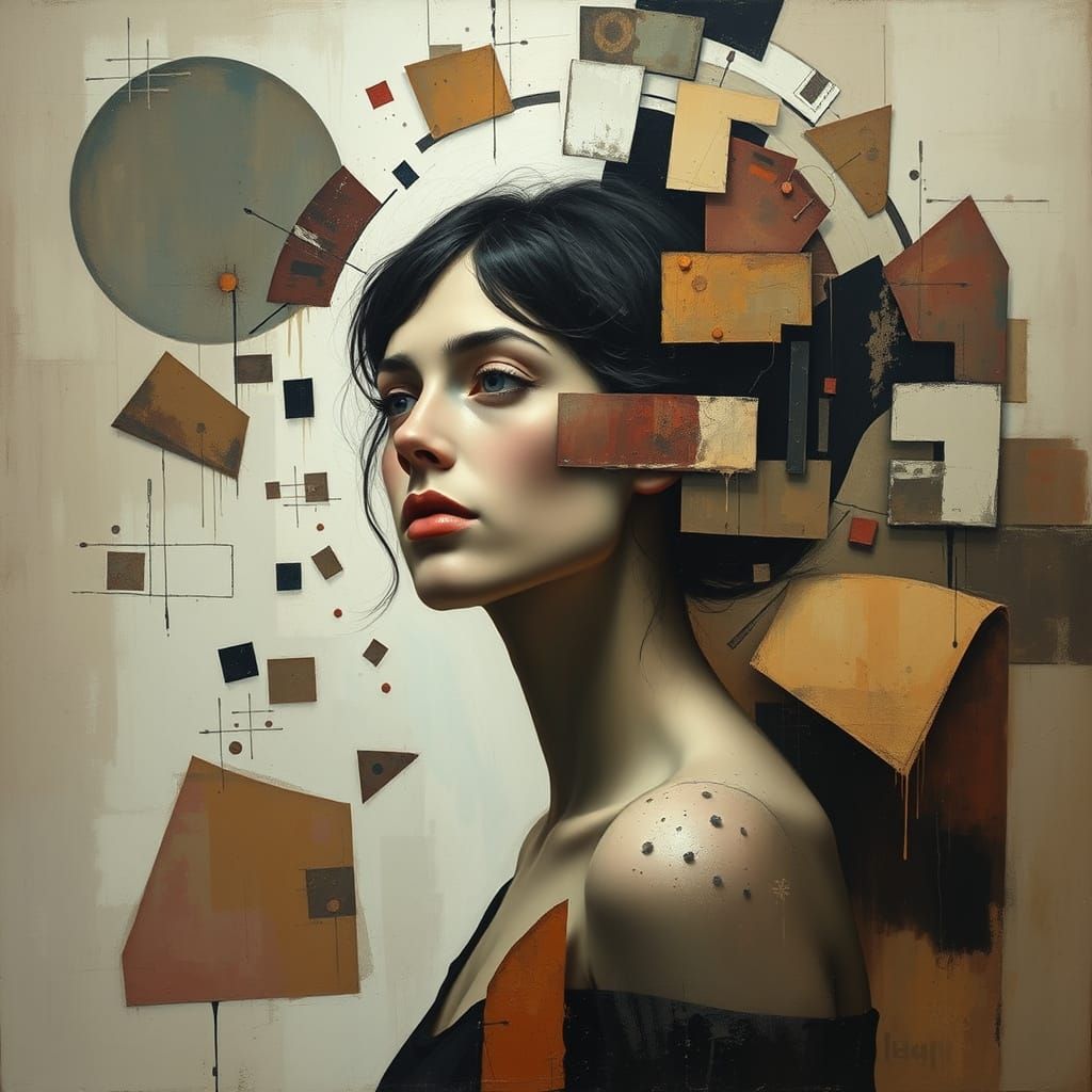 Abstract Contemplation in Bold Brushstrokes