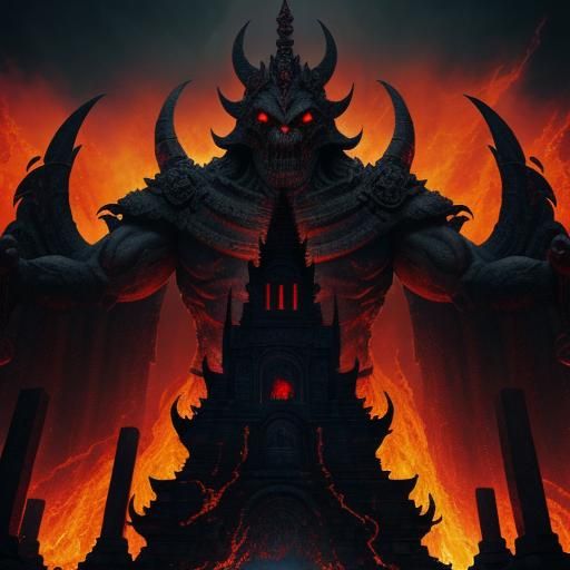 Dark Temple of Evil Gods in Anime Style