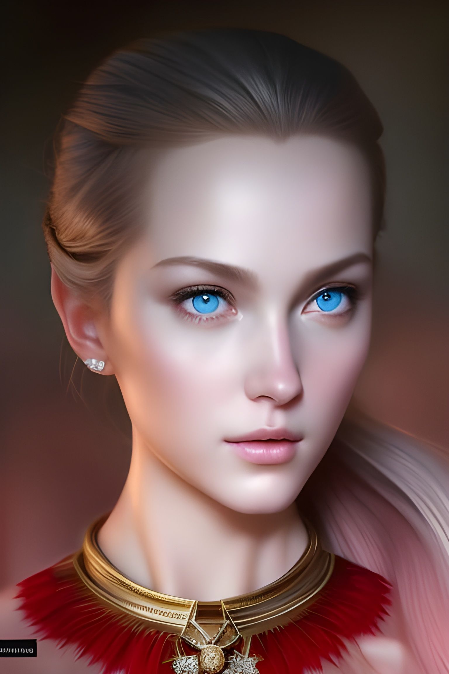Gorgeous Armored Blonde: Hyperrealistic Digital Illustration