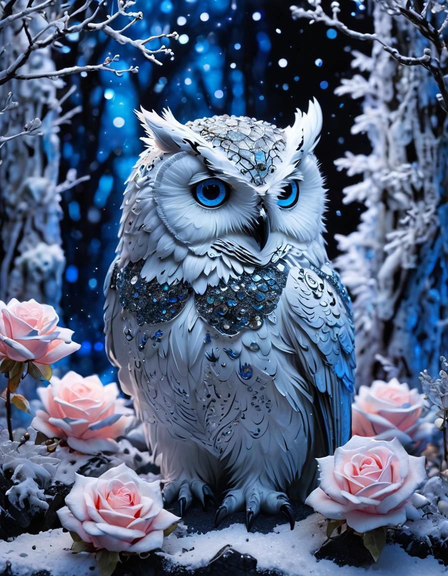 Neon Crystal Geode in Watercolour Holographic Style