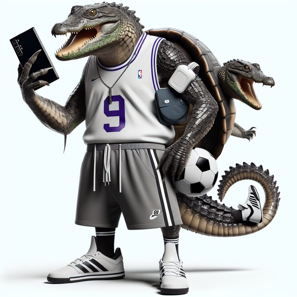 Reptilian Hybrid Creature with Street Style