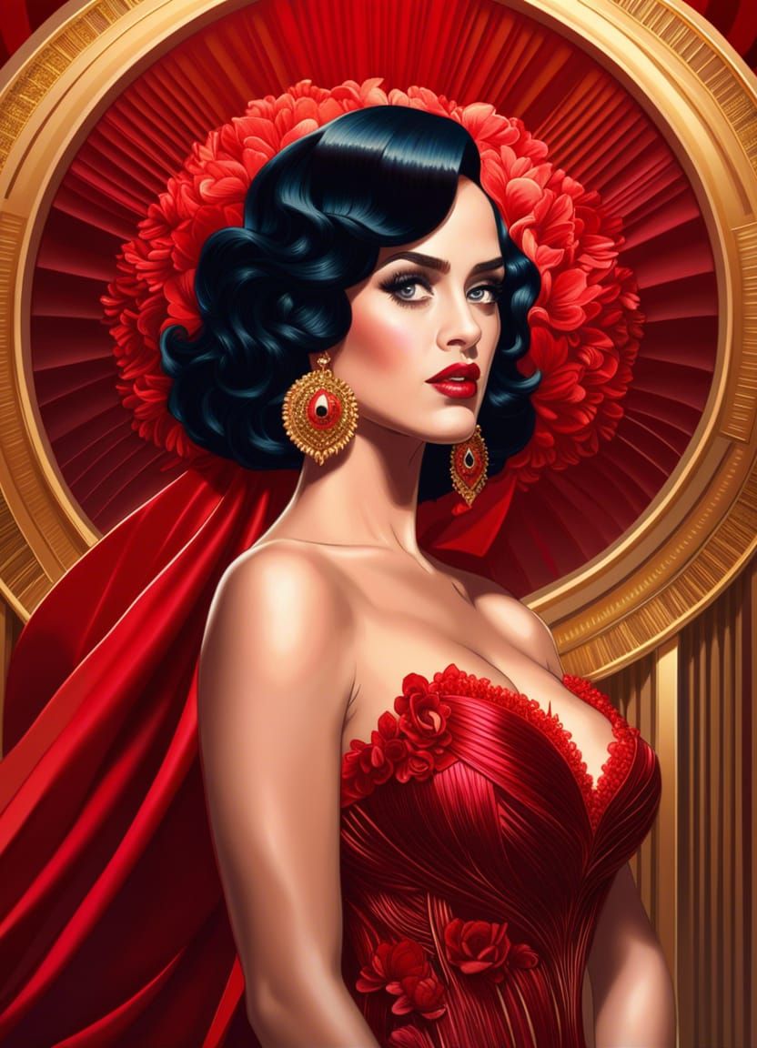 An AI interpretation of Katy Perry at a red carpet event
