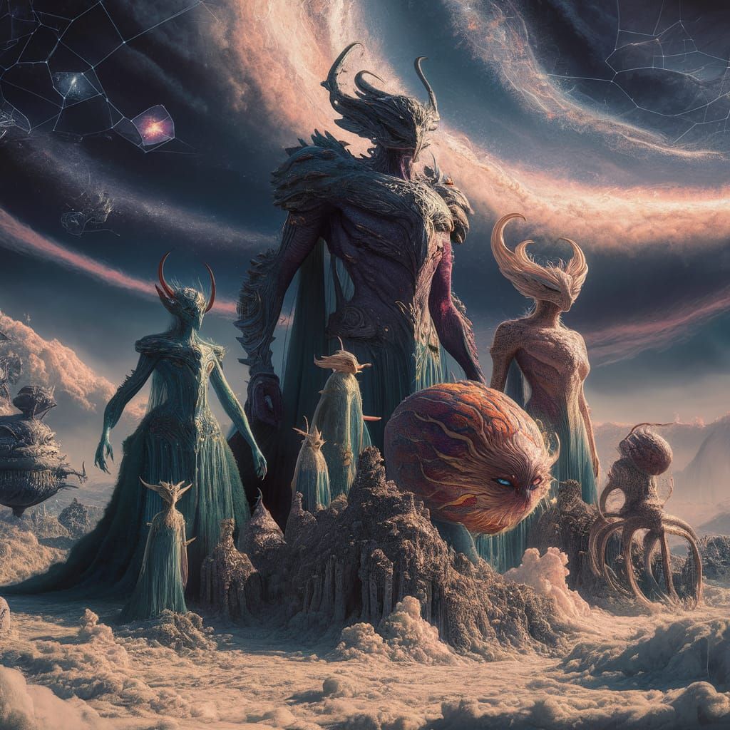 Celestial Creatures Command Heavens in Matte Painting