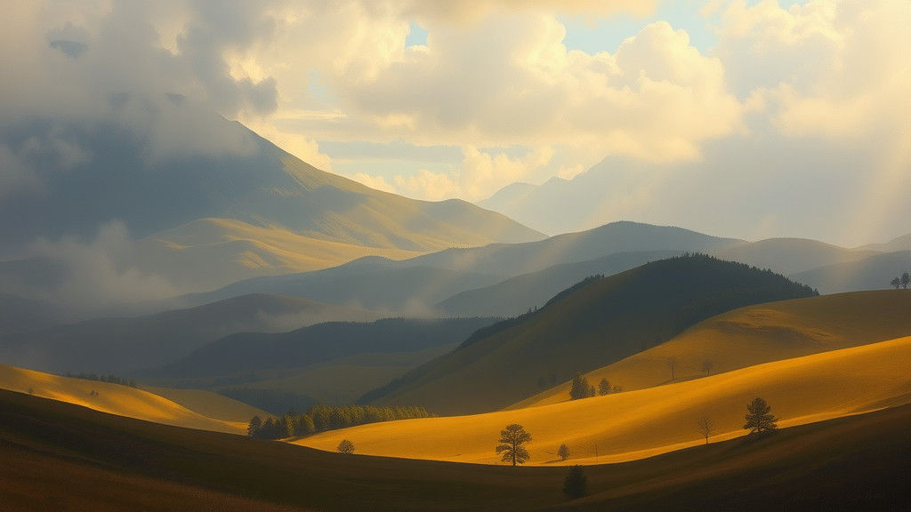 Dreamlike Landscape in Oil Painting Style