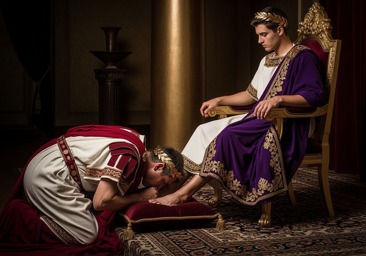 Young Roman Emperor Receives Homage: Professional Photograph...