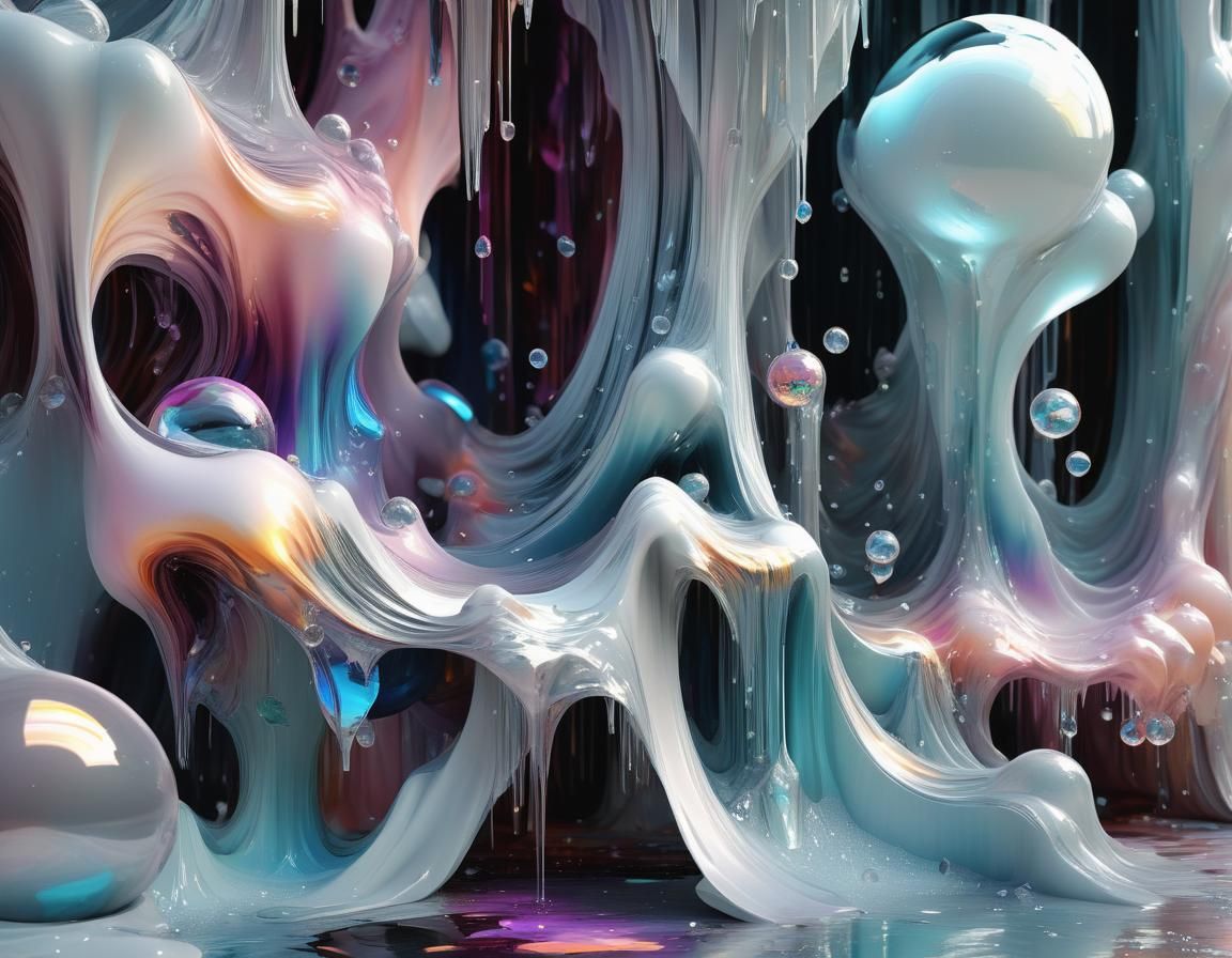 Living Holo Fabric Sculpture in Glitch Art Style